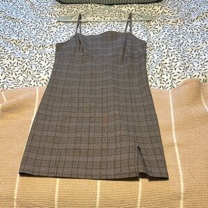 Elegant Plaid Spaghetti Strap Dress